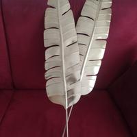 piume in metallo dorato - decorazione parete