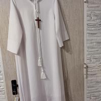 Tunica Saio vestito prima comunione bianco