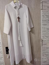 Tunica Saio vestito prima comunione bianco