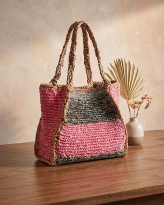Borsa a spalla uncinetto/ Rafia