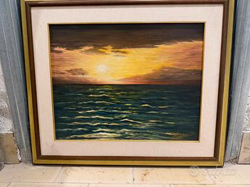 Quadro paesaggio marino al tramonto