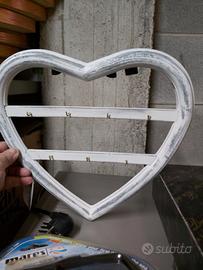 portachiavi legno stile shabby e portacorrisp NUOV