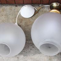 Coppia di lampade vintage con profili orlati
