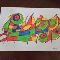 Mirò riproduzione pastello su cartone cm 20x30