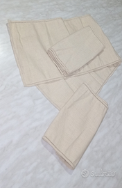 Runner rustici in lino/tela grezza set da 3