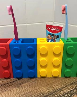 Portaspazzolini stile mattoncino LEGO