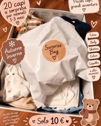 Surprise bag  1-3 mesi 20 capi autunno-inverno