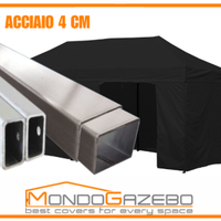 Gazebo 3x6 pieghevole telaio acciaio 4 cm +