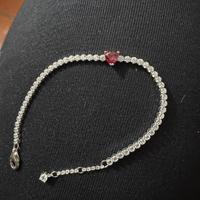 Bracciale pandora tennis con cuore rosso