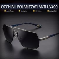 occhiali doppio ponte polarizzati UV400 aste blu