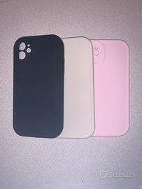 cover iphone 11 nera, rosa, beige