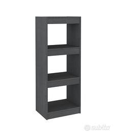 Libreria divisorio in legno massello grigio