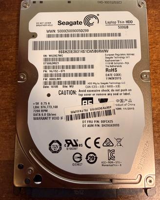 Hdd Seagate 500 gb SATA 2,5”