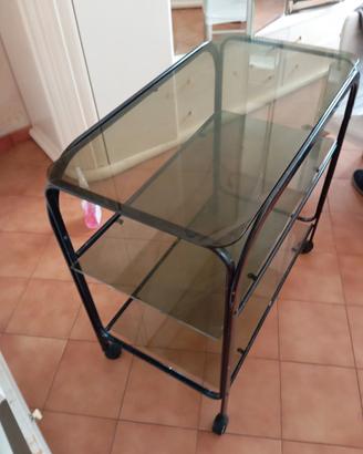 Mobiletto/carrello vetro ferro con ruote multiuso