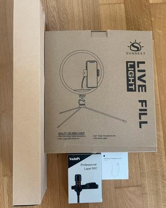 Kit completo di luce ad anello per video e foto