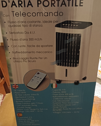 Raffrescatore d'aria portatile con telecomando