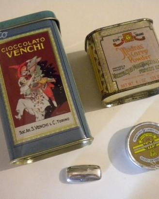 Set scatole latta vintage Venchi, Fiocchi, Madras