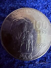 Moneta 100 Lire del 1979della Rep.Italiana con FAO