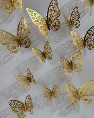 Farfalle 3D adesive da parete