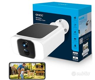 Telecamera WiFi Esterna Senza Fili 2K 4MP con Pan