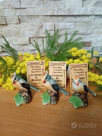 tre uccellini in porcellana Capodimonte