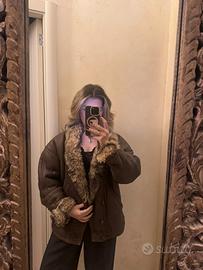 Montone Conbipel vera pelle marrone con pelliccia