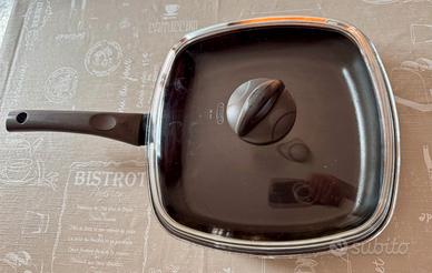 padella quadrata  con coperchio in Pyrex