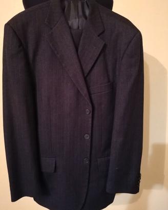 completo classico uomo gessato grigio tg 52