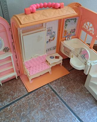 Mattel Barbie casa valigia Bed & Bath 1998