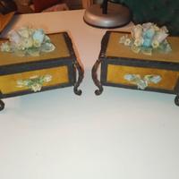 Coppia di antichi cofanetti portagioie