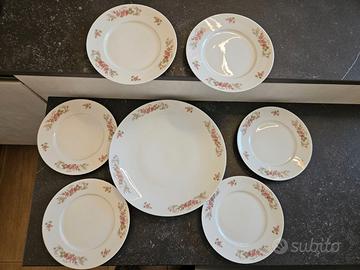 Set 6 piattini dolce e piatto da portata mai usati