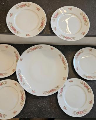 Set 6 piattini dolce e piatto da portata mai usati