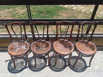 Lotto 4 sedie tipo thonet antiche Palermo 
