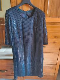 Elegante abito intero da sera nero con paillettes