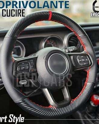 COPRIVOLANTE Auto da Cucire Pelle e Cuciture ROSSE