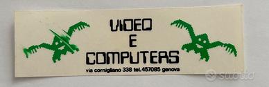ADESIVO VINTAGE VIDEO E COMPUTERS GENOVA ORIGINALE