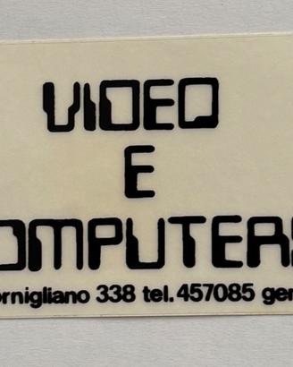 ADESIVO VINTAGE VIDEO E COMPUTERS GENOVA ORIGINALE