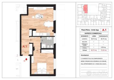 via Maggiore Toselli: bilocale 70 mq ristrutturato