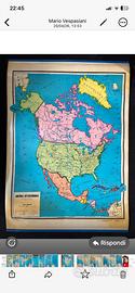 Carta geografia vintage America Settentrionale