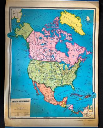 Carta geografia vintage America Settentrionale