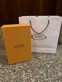 Sacchetto carta Tod's con scatola e cartoncino