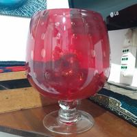 CENTRO TAVOLO VETRO FORMA BICCHIERE PORTA TUTTO