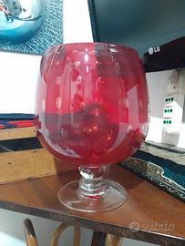 CENTRO TAVOLO VETRO FORMA BICCHIERE PORTA TUTTO