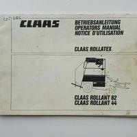 Claas ROLLATEX uso manutenzione per ROLLANT 44/62