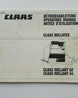 Claas ROLLATEX uso manutenzione per ROLLANT 44/62