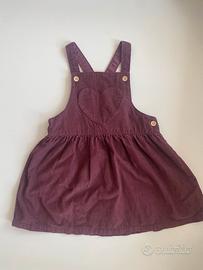 Vestito bimba Bordeaux costine strette
