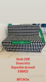 Divano letto tenuto bene e comodo