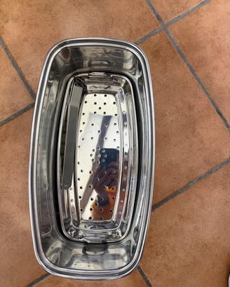 Pesciera in acciaio inox con griglia