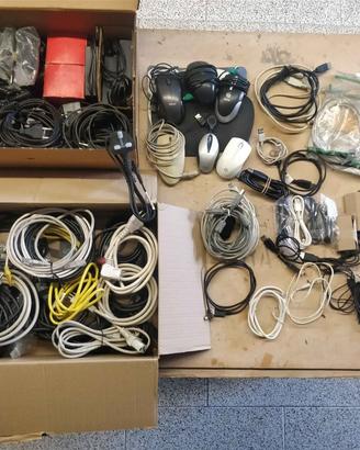 Lotto Cavi alimentazione ethernet usb ricambi PC 