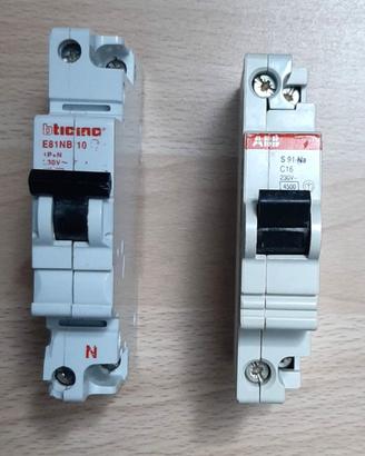 Lotto: Magnetotermico ABB 16A + Bticino 10A (230V)